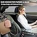 Blusabaca 2PCS Car Seat Back Storage Headrest Hooks, Sun and Moon Purse Holder Bags Hanger, PU Leather Double Metal Hook for Backseat Organizer, Women Car Accessories Organization