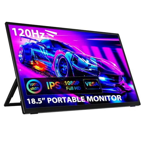 Image of AUSDOM 18.5 Portable Laptop Monitor: 18.5inch 120Hz 1080P FHD IPS USB-C Second Screen for Laptop, Large External HDMI Computer Display Travel Gaming Monitor for PC /Tablet /Mac /Switch /Xbox /PS4 /PS5