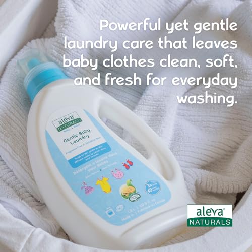 Image of Aleva Naturals Baby Laundry Liquid Detergent - 7.2Liter Canadian Laundry Liquids for Baby Clothes Fragrance Free Stain Remover Laundry Detergent Liquid Coconut Surfactants (Pack of 6 X 1.2L)