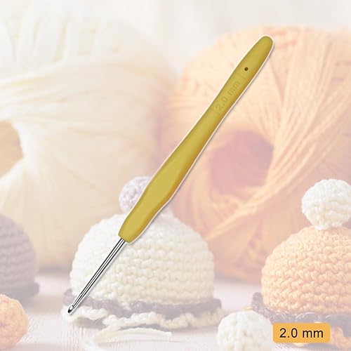 Miniatura 2 de Aguja de ganchillo de ganchillo de tamaño pequeño QLRFFLJOY 0.079 in Crochet Hook Hilo de bordar Herramienta de tejer DIY Hilo de encaje Agujas de