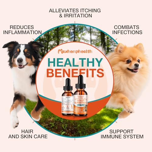 Yeast Infection Treatment for Dogs - Natural Yeast Relief for Dogs - Anti-Yeast Drops for Itchy Ears, Paws & Skin Allergy Relief, Herbal Supplement for Dog, 2 FL OZ Bacon Flavor — view 4