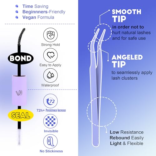 Image of Pawotence Lash Extension Kit DIY 280pcs Individual Lash Clusters Kit 20D&30D Natural 9-15mm Cluster Eyelash Extensions Kit with Lash Bond and Seal, Tweezers for Self Use (20D&30D, 0.07D, 9-15mm, Kit)