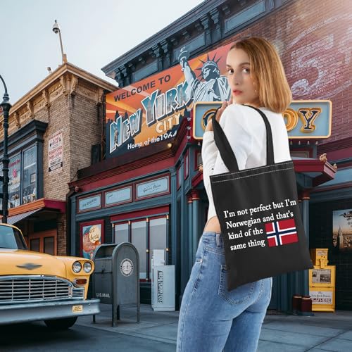 Bolso tote BLUPARK con bandera de Noruega para noruegos miniatura 2