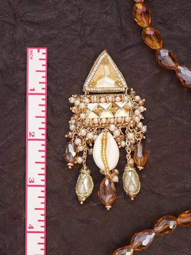 Image of SANJOYA by EVERSTYLISH Embroidered Earrings for Women | Pastel Stone & Beaded Dangler Earrings | Ethnic Jewelry for Weddings, Festivals & Special Occasions
