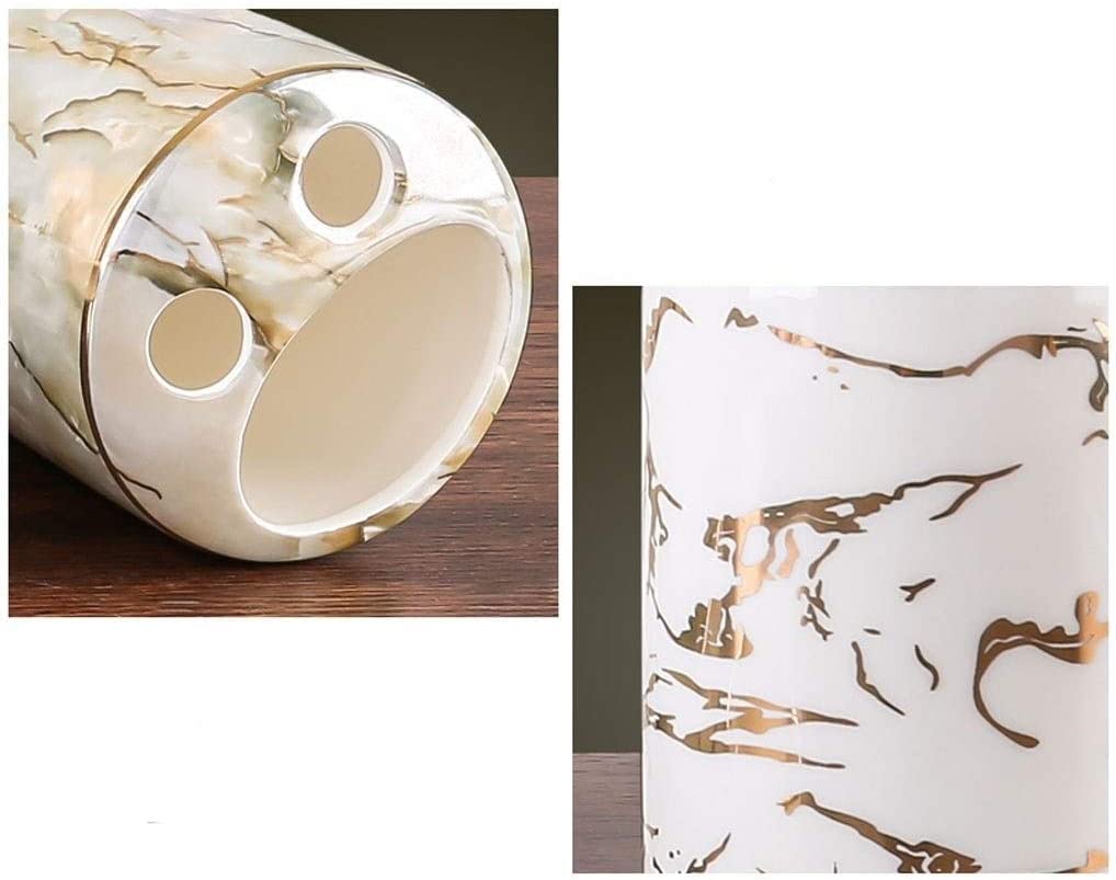 Badezimmer Set Badezimmer-Zubehör-Set, Seifenspender Aus Keramik, Nachfüllbare Lotion-Flüssigseifenpumpe Dekoration Organizer(D,5Pieces+Tray)