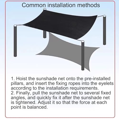 Toile d'ombrage noire avec haute protection UV et bâche haute résistance - 6