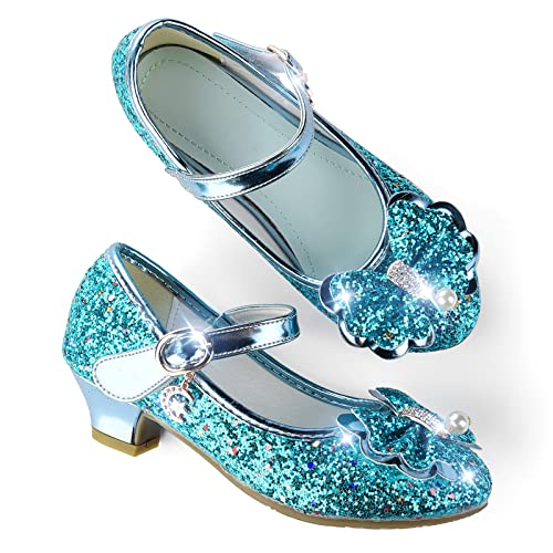 JerrisApparel Scarpe da Principessa per Ragazze Mary Janes Matrimonio Compleanno Festa (Blu, 28 EU)