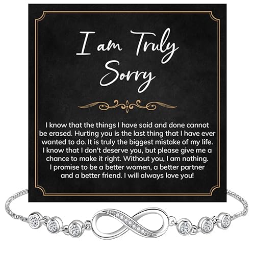 I'm Sorry Gifts For Her, Sorry Gift, Apology Bracelet Card, Forgive Me Jewelry, Sorry Partner Stainless Steel Bracelets