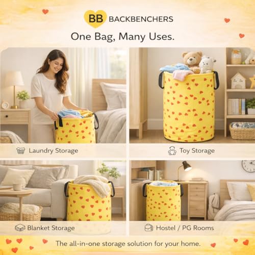 Image of Laundry Bag /Laundry Basket /Clothes Storage Box /Storage Basket /Storage Bag, 48L (Yellow-3)