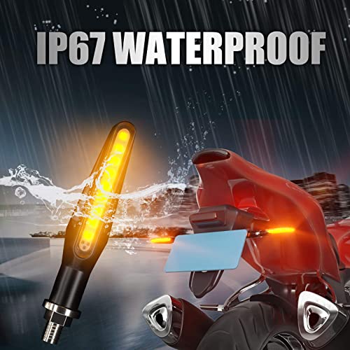CCAUTOVIE LED Blinker Motorrad E Geprüft Universal Tagfahrlicht Mit Lauflicht Bernstein E24, 2 Stück