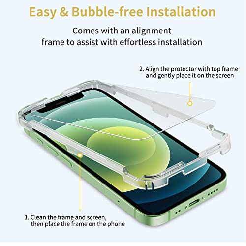 Image of UNBREAKcable 3-Pack Screen Protector for iPhone 12 mini, Double Shatterproof Tempered Glass [Easy Installation] [9H Hardness] [99.99% HD Clear] [Case Friendly] for iPhone 5.4 inch