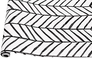 Vandod Geometric Pattern Modern Minimalist Wallpaper Herringbone Black White Vinyl Self Adhesive Wallpaper for Home Decoration 44.5x300cm