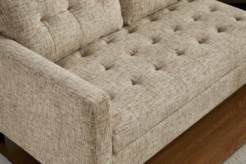 Riess Ambiente Modernes Ecksofa Stockholm - 220cm - beige - L Couch aus Strickstoff mit Federkern 3-Sitzer-Sofa – Bild 5