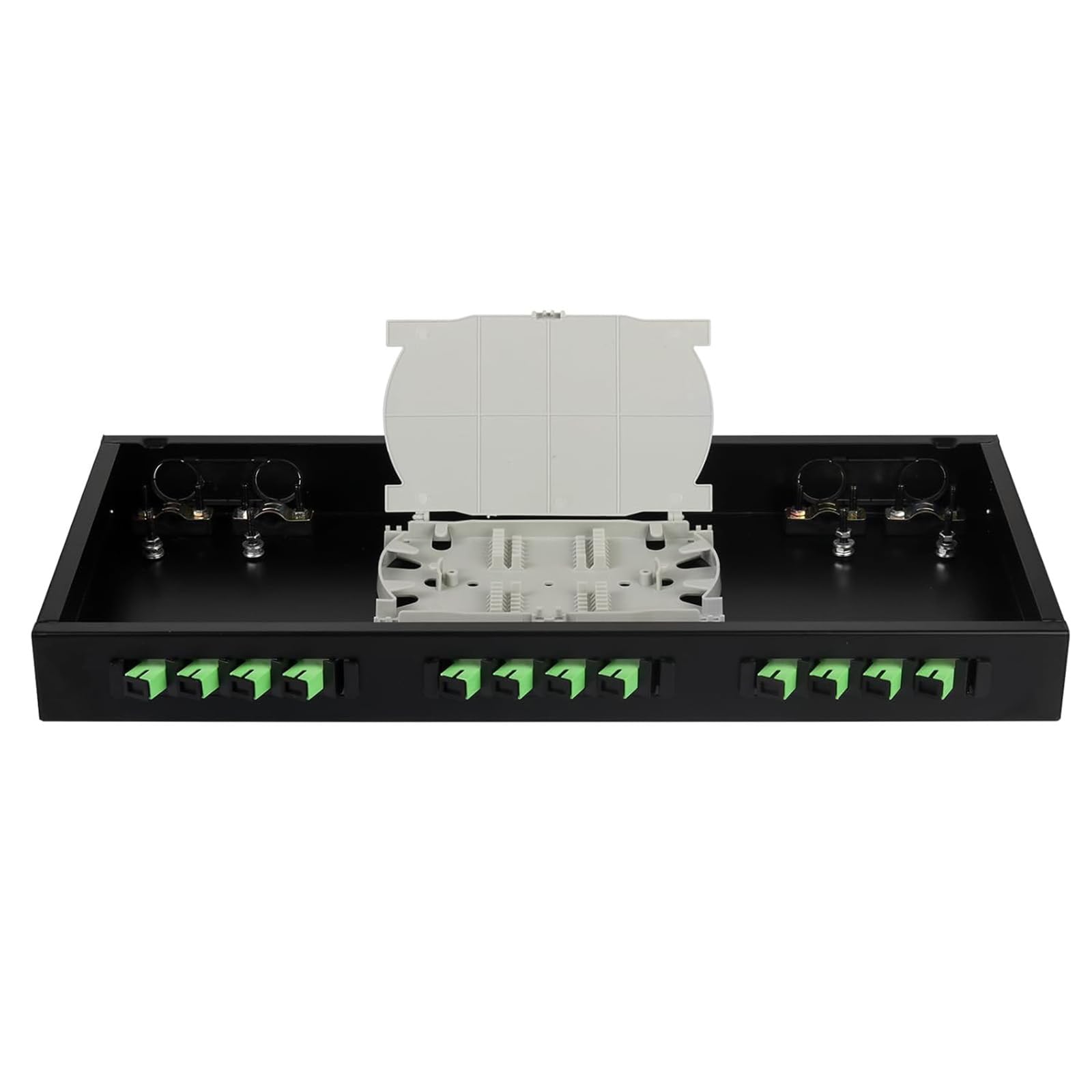 Boîtier de fibre optique monomode 12 ports SC/APC avec connecteur et coupleur pour réseau FTTH
