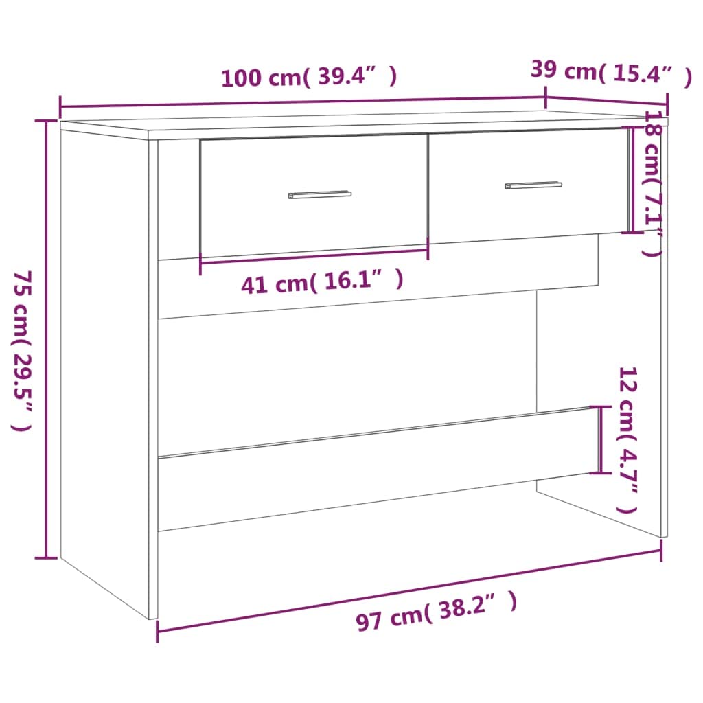 vidaXL Wandtafel 75x32x75 cm bewerkt hout bruin eikenkleur