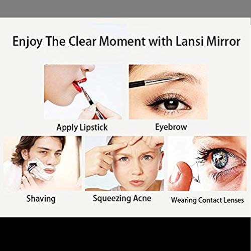 Lansi Black Makeup Mirror 10x Magnification, Double-Sided Swivel Mirror Wall Mount, Black Finish