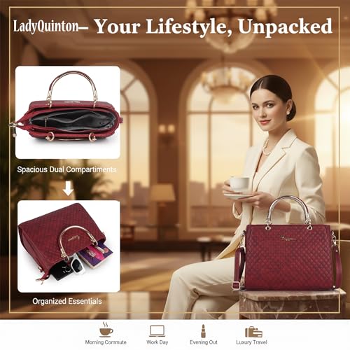 Image of Lady Quinton Quilted Handbag with Detachable Shoulder Strap