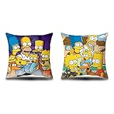 U-CHYTY Cartoon Stitch Soft Pillow Cover Simpsons Decorative Square Throw Pillow Case Set x Family Cushion Cover for Sofa Bed Car-3