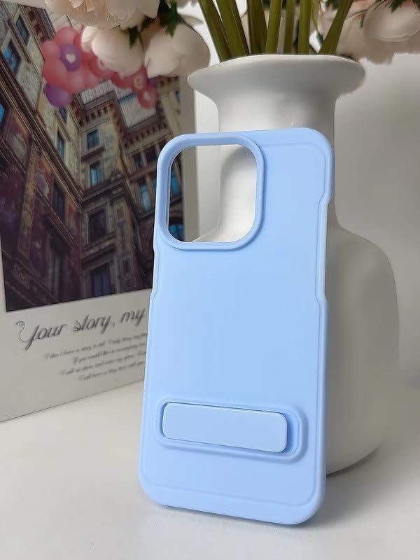 Image of COVERLY for iPhone 12 Pro Simple Frosted Stand TPU Stylish Phone case,Full protection Built-in Candy Color Kickstand PC Holder Anti-Fall Soft Rubber Mobile Back Cover for Apple iPhone 12 Pro -Lavender