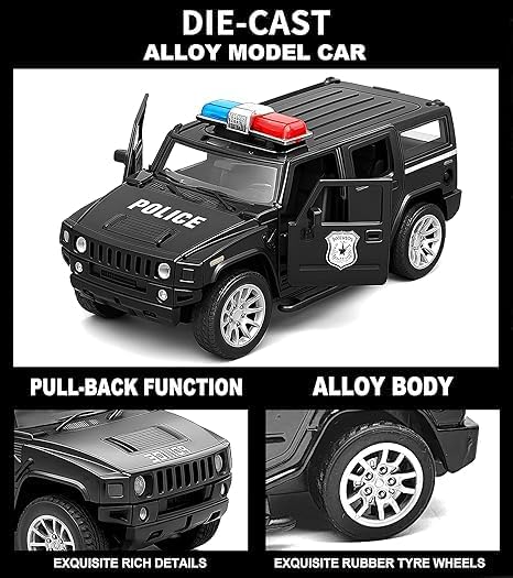 Image of Amisha Gift Gallery Diecast Toy Police Car Toy Set for Kids, 4 Pcs