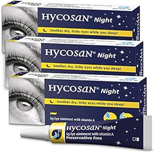Hycosan Night - Triple Pack - Preservative and Phosphate Free Eye Ointment to Sooth Dry, Itchy Eyes While You Sleep - 3x5g