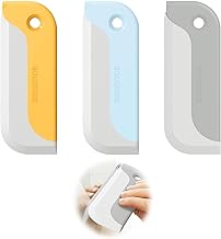 Shower Squeegee, 3 Pack Small Window Squeegee Soft Rubber Shower Screen Wiper Glass Mirror Cleaner Kitchen Bathroom Squeegees for Counter, Tile, Car Window Windscreen, Film Wallpaper Vinyl Wrap