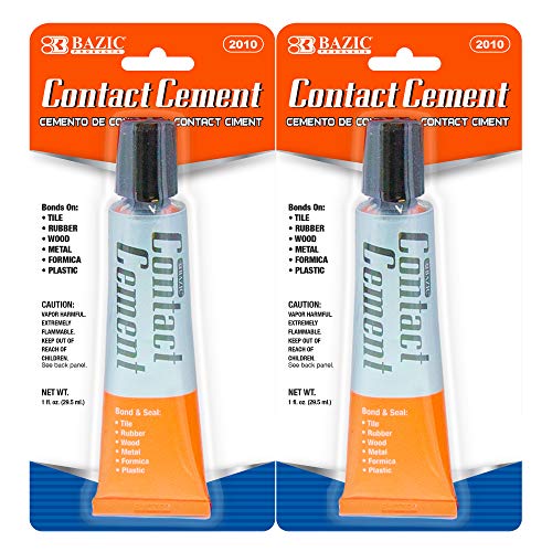 BAZIC Contact Cement Adhesive Glue 1 Oz. (30mL), Super Stong Bonds to