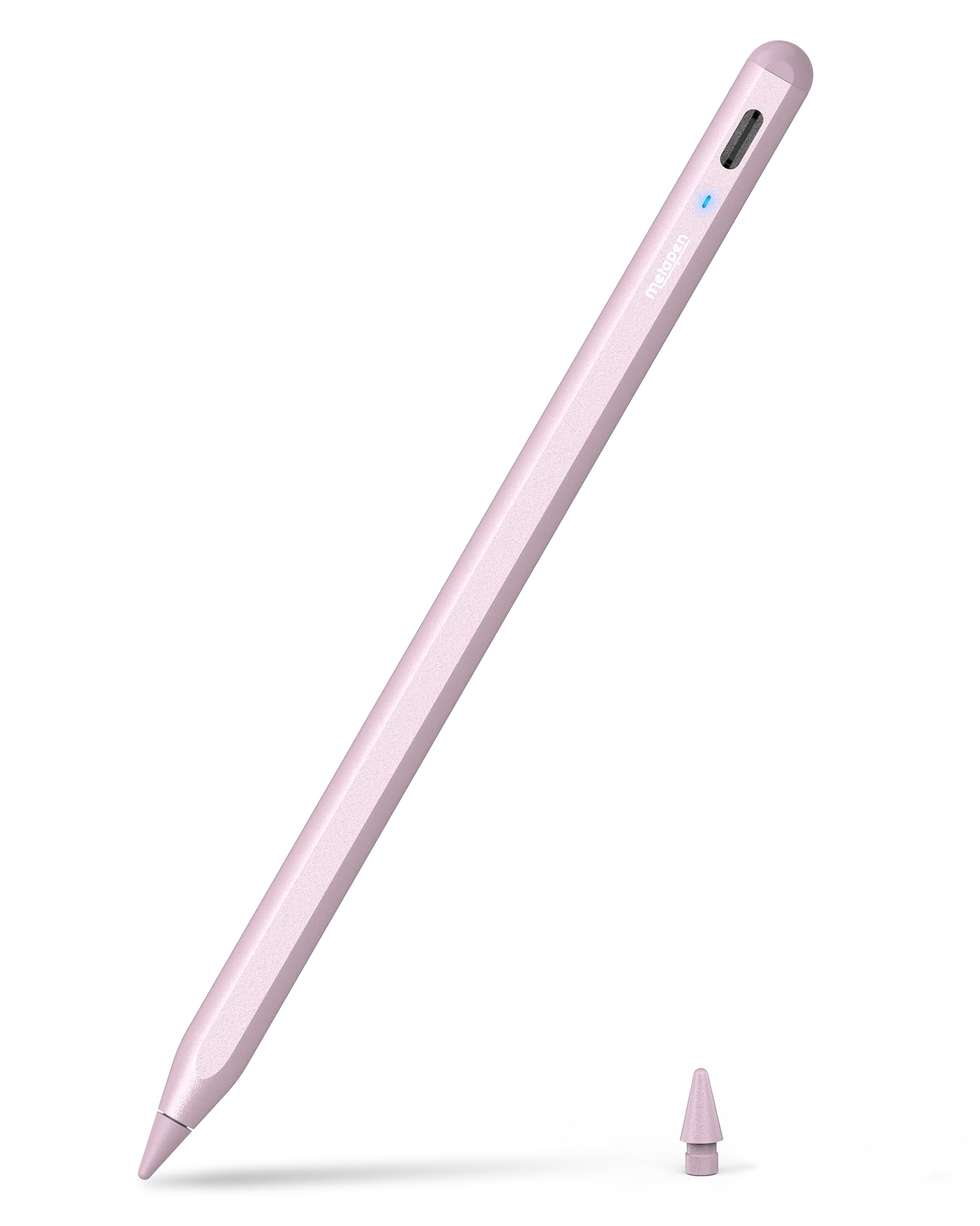 Metapen Penna A8 Compatibile con Apple iPad 2018-2026,Ricarica Rapida,Sensibile all'Inclinazione & Rifiuto del Palmo,Stylus Pen per ipad 11 A16/10/9/8/7,Pro 11/12.9,Air 3/4/5/M2/M3/M4,Mini 5/6 (Rosa)