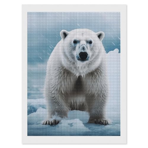 Kit peinture diamant 5D ours polaire maccbn broderie diamant 30x40 cm avec outils complets pour DIY