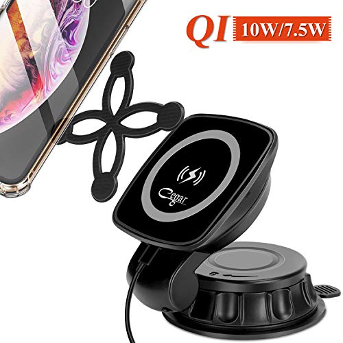 Cegar Magnetic Wireless Car Charger,10W/7.5W Qi Wireless Fast Charging Car Mount, Dashboard Phone