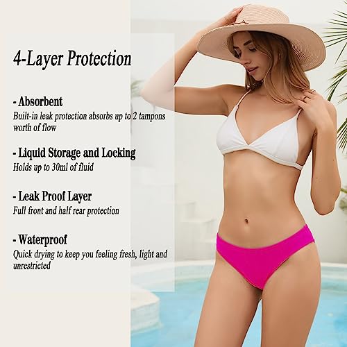 Image of Leoparts Period Swimwear Leakproof Bikini Bottoms Low Rise Swimuit Bottom Briefs for Teen Girls Women