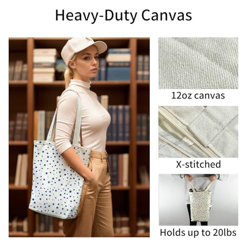 Bolso Tote de Lona para Mujer con Cremallera y Bolsillo miniatura 2