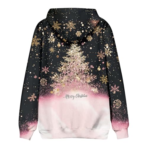Ymosrh Men's Christmas Hoodies, Casual Graphic Print Hooded Sweatshirts Novelty Printed Xmas Hoodie with Pocket, M-4XL4