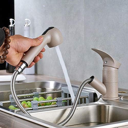 Grifos de Cocina extraíbles y giratorios de 360 Grados, Grifo de Cocina ahorrador de Agua, Mezclador de grúa Pulida de latón, Grifo de Agua Caliente y fría.