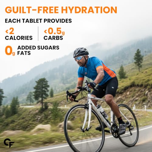 Image of Carbamide Forte Electrolyte Supplement with Zero Added Sugar | Electrolyte Hydration Tablets for Sustained Energy with 5 Essential Electrolytes No Sugar, Low Calorie Hydration | Added L-Glutamine & Taurine, Vitamin C & B-Complex | Orange Flavour | 20 Effervescent Tablets