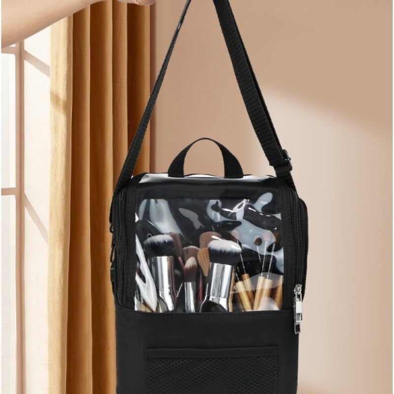 Borsa for pennelli da trucco grande capacità borsa con cerniera diagonale