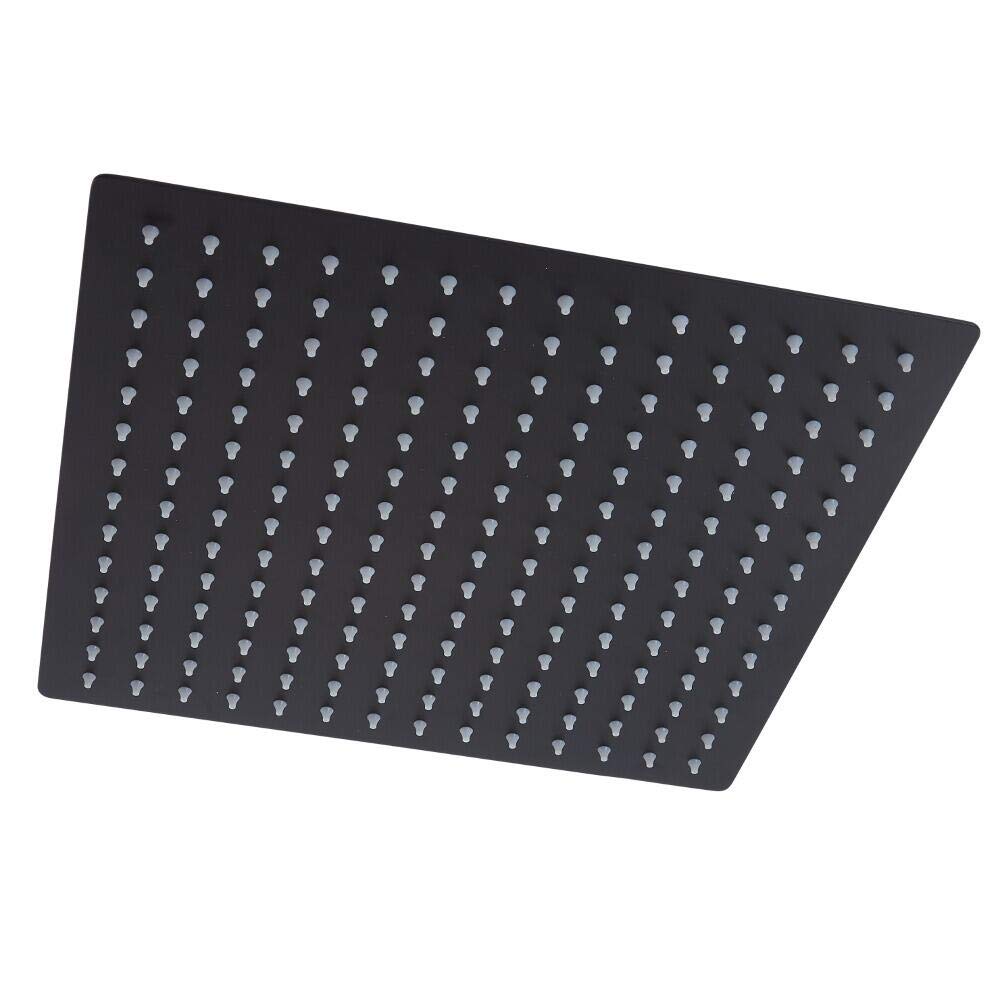 Milano Black Nero 400Mm Square Ceiling Mounted Recessed Shower Head