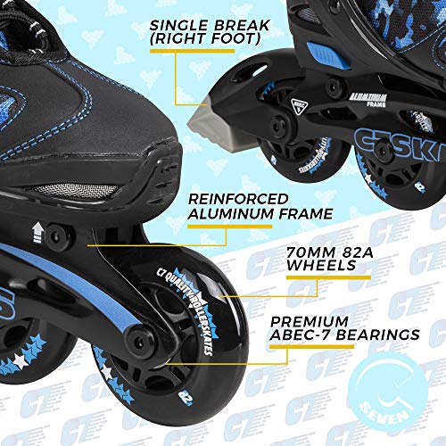 C Seven C7Skates Adjustable Inline Skates For Youths (Camouflage Green, Medium 3.5-5) #TOP2