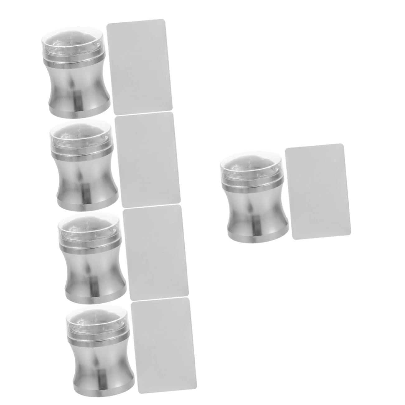 5juegos Kit De Estampado De Uñas De Silicona Plantillas Para Nail Art Incluye Estampador y Rascador Para Decoración De Manicura Casa y Salones Profesionales