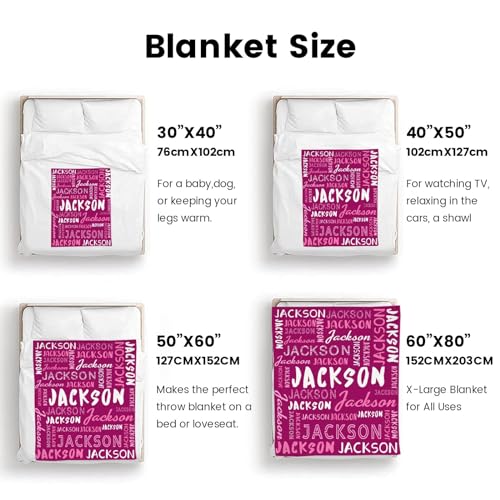 Personalized Name Blanket Customized Baby Blankets for Girls Boys Adults Monogrammed Blankets and Throws Christmas Birthday Mothers Fathers Valentines Day Gift