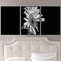 3 Piece Framed Canvas Wall Art Black and White Botanical Canvas Prints Home Artwork Decoration for Living Room,Bedroom - 16