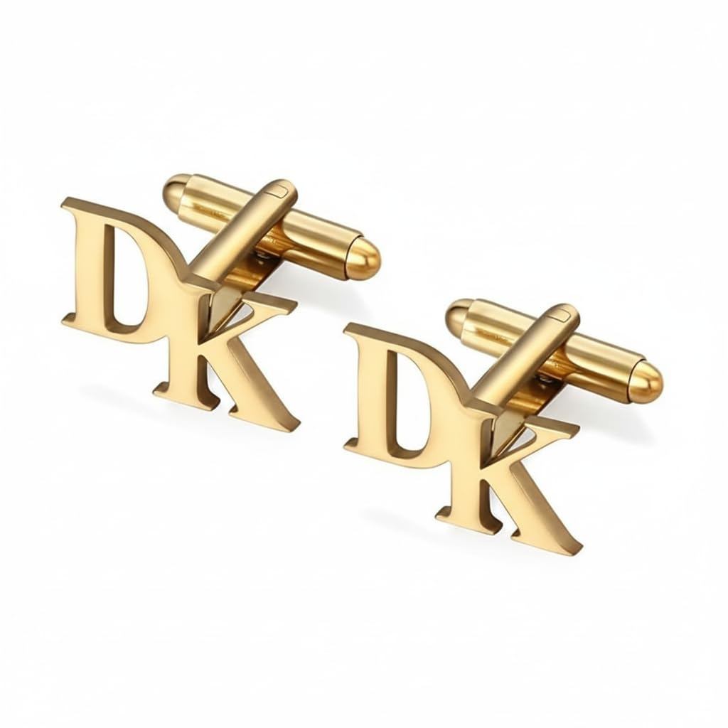 moskai Custom Initial Cufflinks for Men office & Party | Personalized Alphabet Letter Cuff Links | Custom Monogram Jewelry Gift | Elegant Wedding and Formal Accessories-picture-21