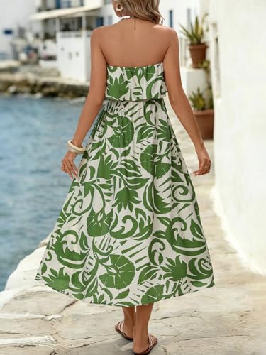 Image of Women's Ruffle Floral Maxi Summer Casual Dress Off Shoulder Wedding Guest Slit Hem Beach Prom Dresses