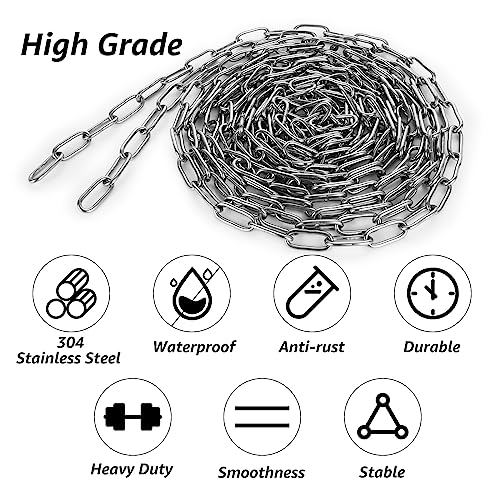 ZOFUN 6 Metres Metal Chain, 3mm Galvanized Heavy Duty Chains Anti-Theft - Image 3