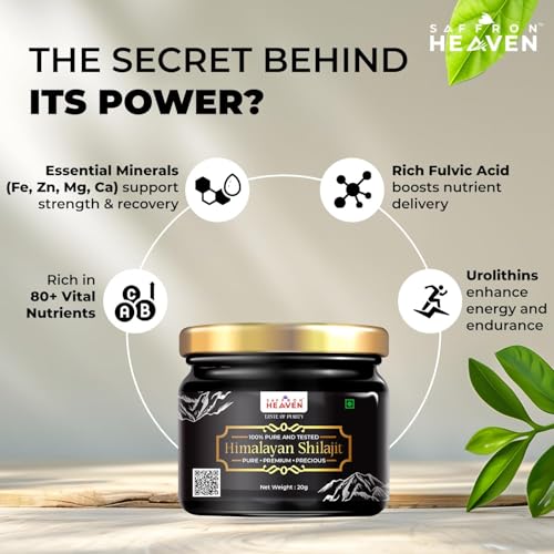Image of Extra Power 100% Pure Himalayan Shilajit | Lab Tested Extra Power Shilajit | Natural Energy & Immunity Booster - FDA Complaince (20g) | Extra Power