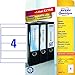 Produktbild Avery Zweckform L4761-25 Ordnerrücken Etiketten (A4, 120 Rückenschilder, breit/kurz, selbstklebend, blickdicht, 61 x 192 mm) 30 Blatt weiß (5, breit/kurz)