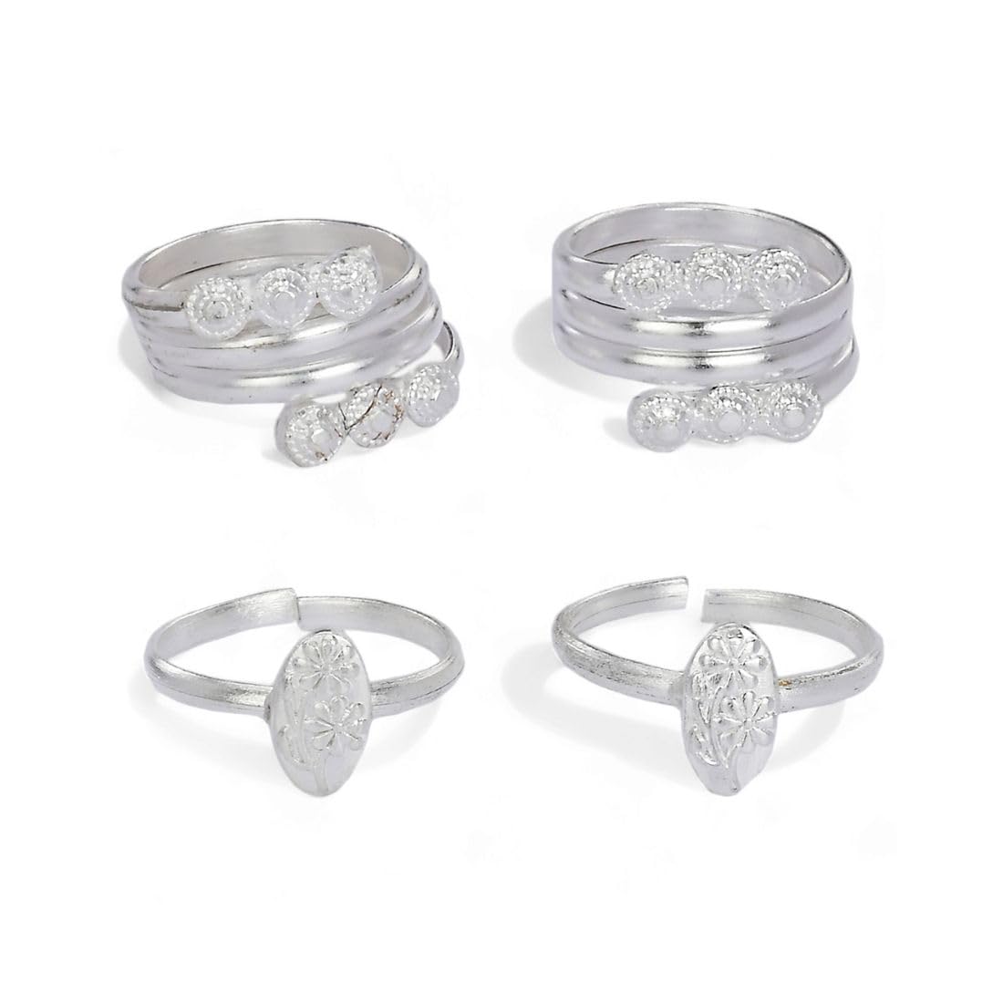 aanyacentric Pack of 2 Pair Toe Rings Adjustable, Traditional & Fashionable Accessories for Women-picture-41
