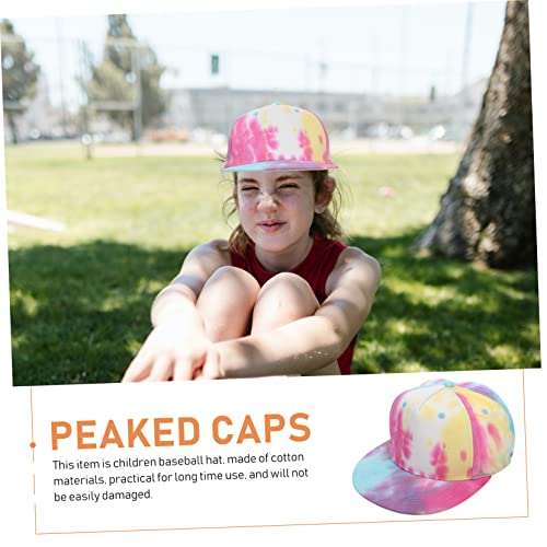 Outdoor Cotton Baseball Hat for Boy Girl Breathable Peaked Cap for Sun for Outdoor Activities Beach and Vacations Tie-dye Design Multi4