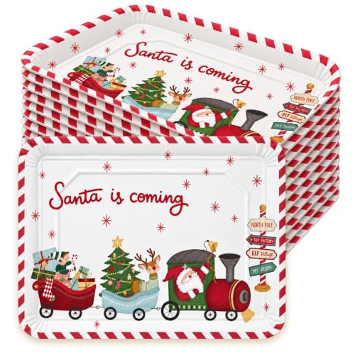 Bandejas de Cartón para Servir, Diseño Santa is Coming, 24 Unidades