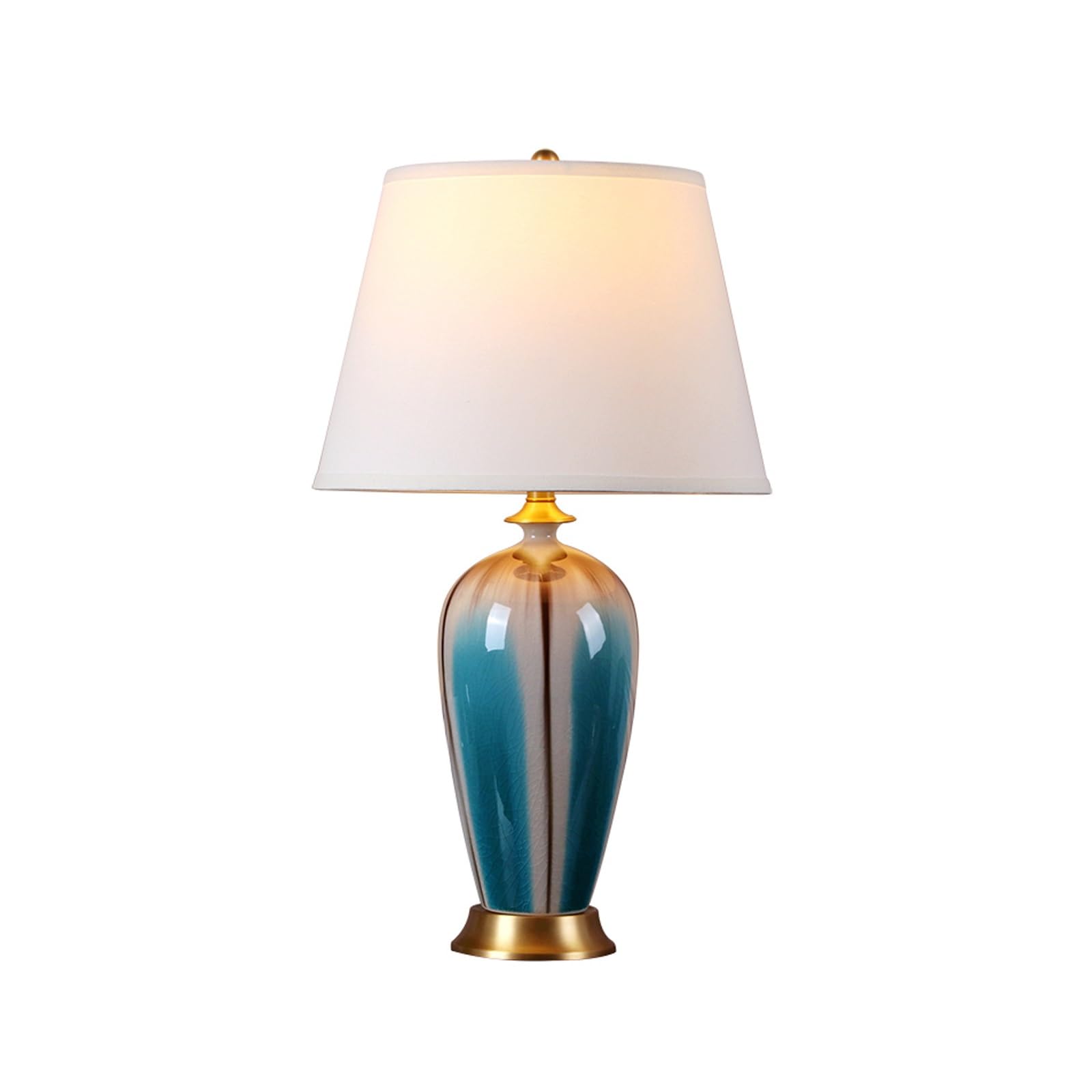 Lampa Stołowa Do Salonu, Nowoczesna Lampa Stołowa Z Lnianym Abażurem, Lampa Do Gabinetu, Lampa Stołowa W Stylu Retro, Ceramiczna Lampa Nocna Z Przyciskiem I Ściemniaczem